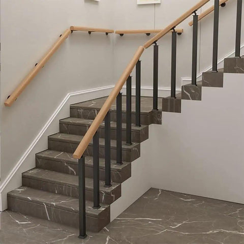 Top Shelf Black Wrought Iron Stair Railings And Deck Spindles With No Hassle Heavy Duty 270 Degree Flat Brackets For Indoor Outdoor Stairs And Backyard Porches 37 Inch Post Set Of 20 arranged along modern staircase