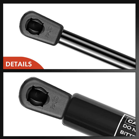 Close-up of Replacement Rear Tailgate Lift Support Struts Gas Spring Shocks for Saturn Vue 2002-2007 showing mounting ends.