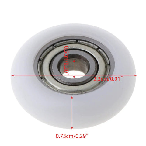 Buttery Smooth 10 Pcs Nylon Pulley Rolling Bearing Wheels For Furniture Drawer And Sliding Door Runner Hardware, 2.3 cm white wheel