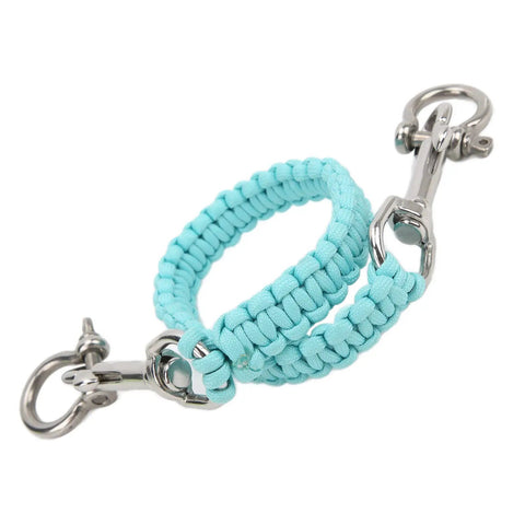 Heavy Duty Luminous Underwater Camera Carry Rope For Diving Gear Wearproof Parachute Rope Hand Knitted Lanyard Noctilucent Blue