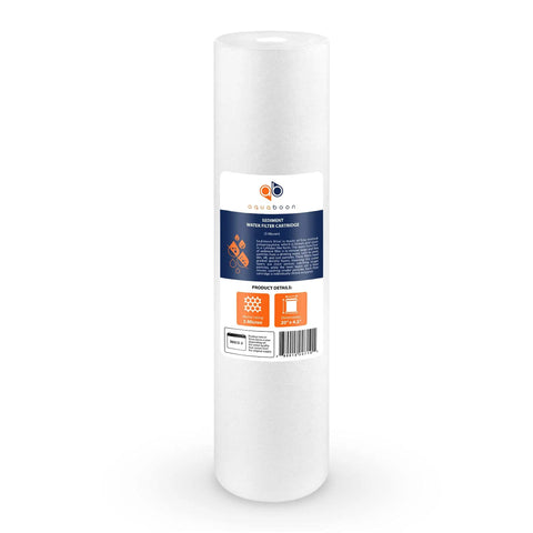 5 Micron 20x4.5 Water Filter Cartridges 8-Pack For Your Whole House Filtration, 2-Stage Sediment And Chlorine Reduction With CTO