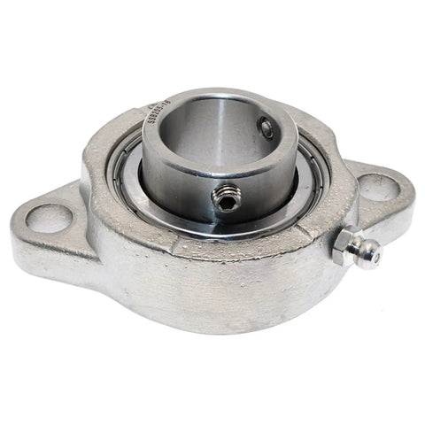 Rock Solid 25 4Mm Stainless Steel Two Bolt Flange Bearing Setscrew For Heavy Duty Ag And Auto Use Abec 7 Grade Reduce Vibration Waterproof Rustproof Guards For Fork Mast Rollers At Industry So Gear Runs Smooth Every Day. stainless steel flange bearing with setscrew and two-bolt mount