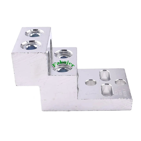 Heavy Duty Mechanical Stacked Lug 500 Kcmil-4, 600 MCM-2 Wire Range 13/32 Inch, 4 Primary Ports, 2 Mounting Holes, New CU9AL 600T-4