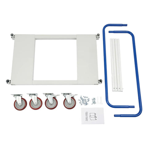 Heavy Duty Panel Cart Dolly 1500 Lbs Capacity With Detachable Steel Frame For Warehouse Use Pro Grade Industrial Moving Smooth Castors With Brakes For Stable Easy Load And Transport, parts laid out