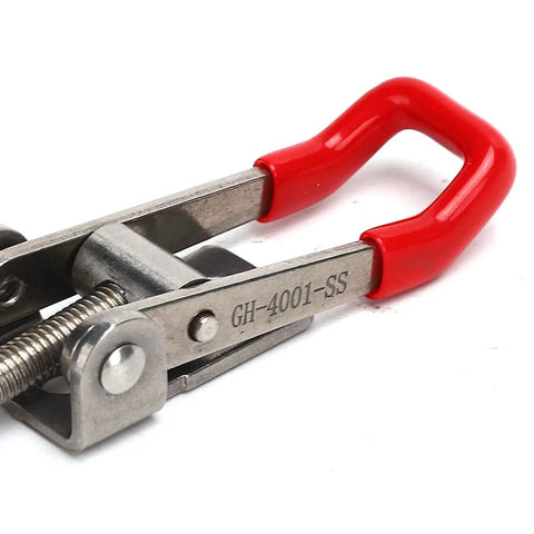 Heavy Duty Stainless Steel Toggle Latch Catch Perfect For Woodworking Clamping Projects Offering Effortless One Hand Quick Locking And Precise Positioning With Simple Push Pull Mechanism To Secure Workpieces Like A Boss On Any Shop Floor Job red handle