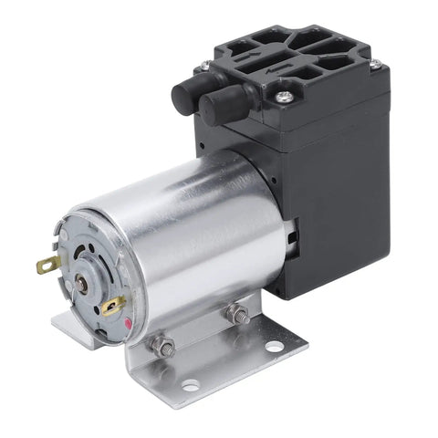 Dc 12V Mini Vacuum Pump With Quiet Operation Oil-Free Design For Sampling Instruments, compact aluminum body, micro diaphragm compressor.