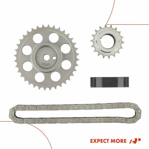Beefed Up Engine Timing Chain Kit With Sprocket And Damper For Jeep 4.0L OHV I6 components on display