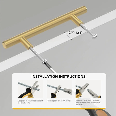 15 Pack 4 Inch Gold Cabinet Handles Set Brushed Gold Stainless Steel Drawer Pulls Durable Kitchen Cabinet Hardware installation guide.