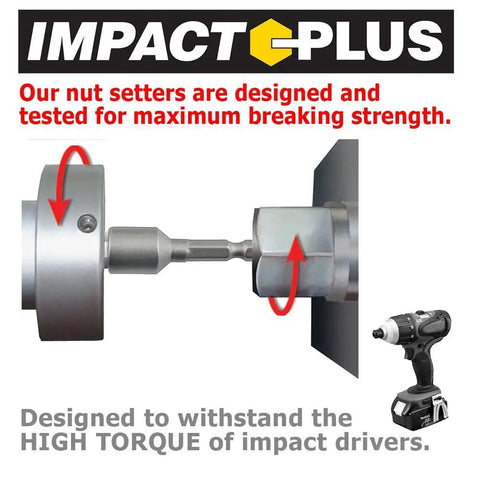 Impact Driver Hanger Bolt Driver Bit Three Eighths Inch By Sixteen Thread For Quick Release in use with impact driver