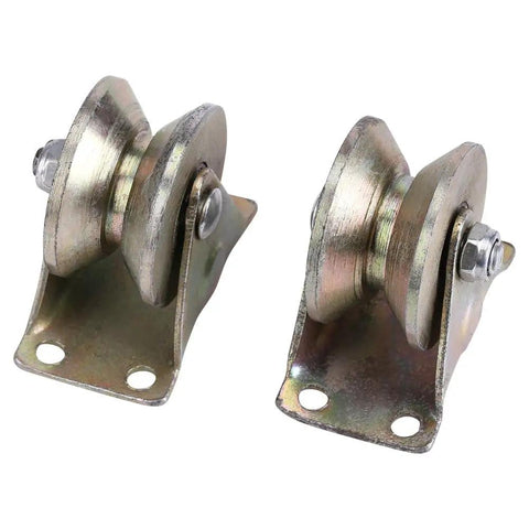 V Type Sliding Gate Rollers 2 Pack 2 Inch V Wheel Track Rail For Smooth Quiet Gate Sliding Easy Installation Durable Steel Bearings Fits Most Sliding Gate Systems, front view