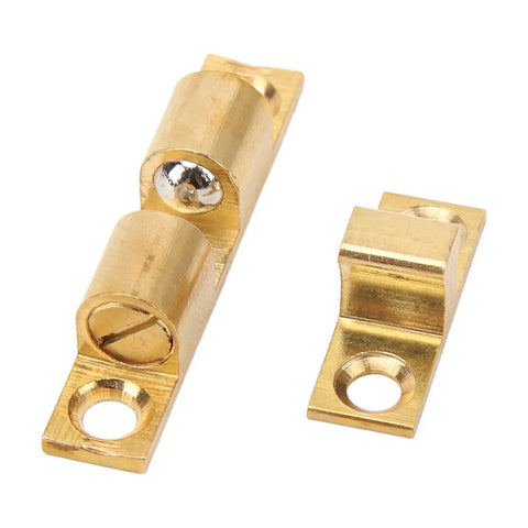 Double Ball Brass Bead Snap Lock Cabinet Door Catch With Adjustable Tension And Gold Screws For Cabinets Closets And Drawers 70mm Easy Install Secure Hold Slim Mount
