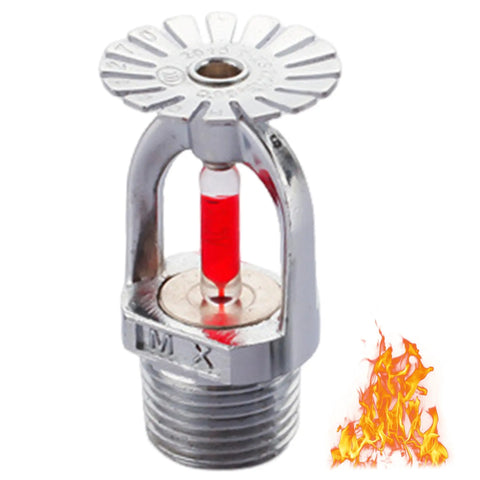 Heavy Duty Copper Pendent Fire Sprinkler Head For Quick Response Water Spray Kit With Snug Half Inch Thread, chrome finish.