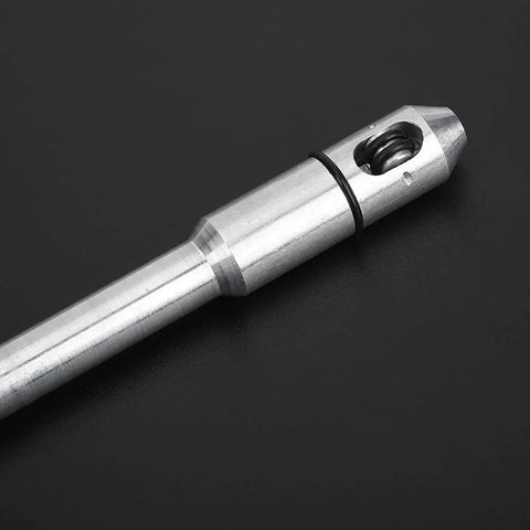 Close-up of TIG Welding Pen for 1.0-3.2mm Wire, Silver White Alloy Precision Tool on black background.