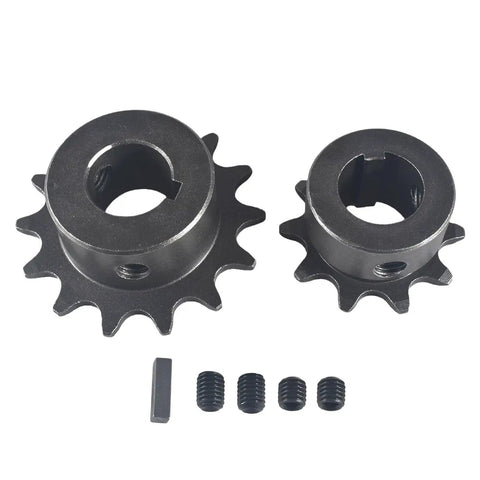 Sprockets and parts from Complete Number 35 Chain Jackshaft Kit for Go Karts and Minibikes Five Eighths Inch By Sixteen Inches.