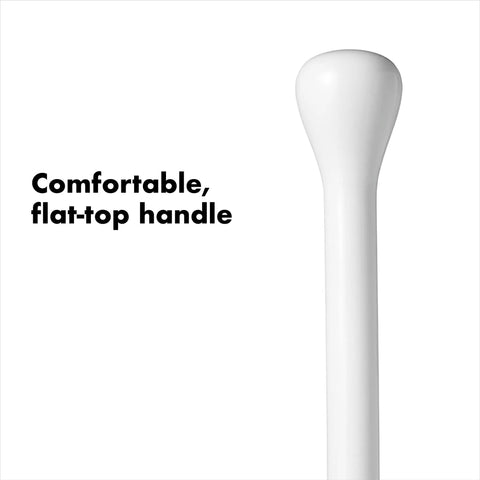 Concealed Toilet Plunger With Auto Open Canister Ventilated Drip Tray For Quick Drying Flat Top Handle For Secure Grip Works On All Toilets Including Low Flush Keeps Your Bathroom Neat When Not In Use - flat top handle close-up