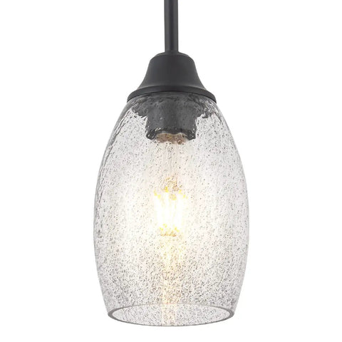 Black Seeded Glass Mini Pendant Light Adjustable Pendant Fixtures With Handblown Seeded Glass Shade For Dining Table Kitchen Island Sink Bar 3 Pack Dope Modern Loft Lighting.