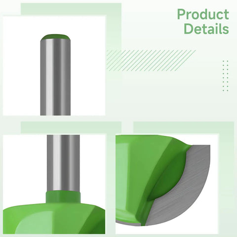 Get Your Work Done Fast With This Killer 1.3 Inch Core Box Router Bit Featuring A Sturdy 0.3 Inch Shank For Clean Bullnose Edges And Deep Round Bottom Profiling showing detailed blade and shank.