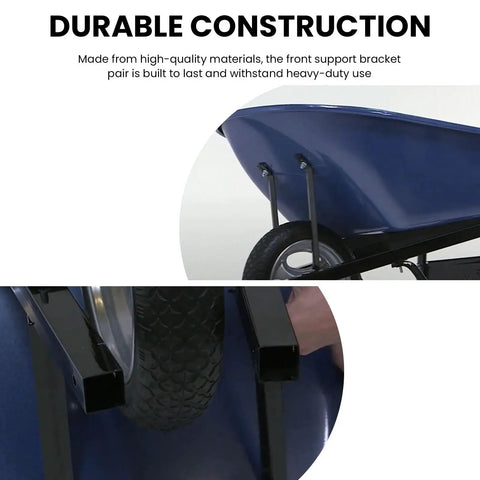 Beefed Up Front Support Brackets For 6 Cu Ft Wheelbarrows, Replacement Axle Brace For WB1006 WB1006FF WB2006 WB2006FF, Compatible With True Temper