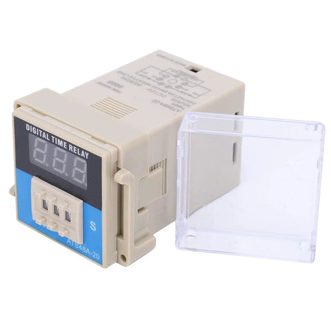 Adjustable Timing Component For Industrial Automation And Machinery With 3D LED Digital Display Time Relay Digital Setting Cycle Delay Control Unit DC12V Compatible Low Power Draw Pro Grade Timing Rock Solid Build Heavy Duty Reliability, digital time relay with cover
