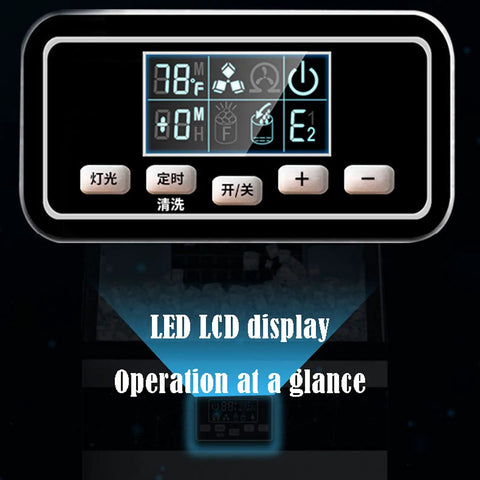 LED LCD display of Portable Countertop Nugget Ice Maker for easy operation with button controls and indicators. Stay Cool During Game Day Anytime With This Portable Countertop Nugget Ice Maker Delivering Rapid Freeze Performance One Touch Self Clean Function And Whisper Quiet Operation For Weekend Hangouts And Mixed Drinks.