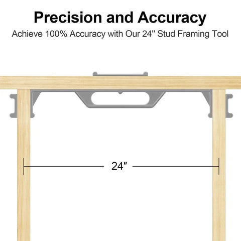 24 Inch Framing Jig Two Piece Set Precision Stud Layout Tool For Rapid Wall Assembly with clear markings and non-slip handle.