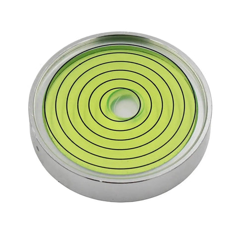 Horizontal Bead Metal Round Universal Spirit Level Bubble Green in White Diameter 25mm-60mm 1Piece(JYF30-3010QQ) from above.