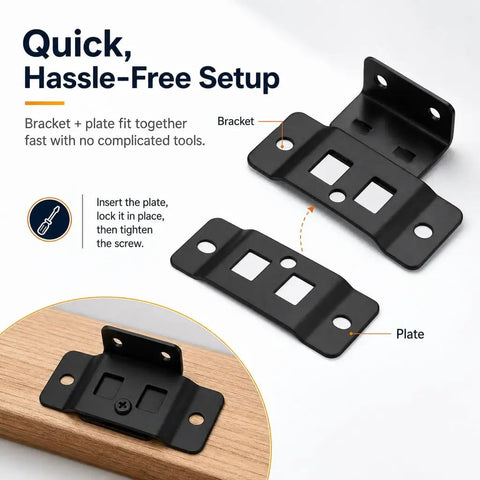 Quick fitting 8 Pack Quick Fitting Furniture Joint Bracket Set Built Tough Heavy Duty Stainless Steel corner braces with screws
