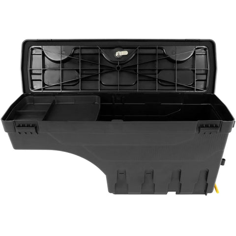 Right Side Truck Bed Storage Toolbox Built Tough For Ford F250 F350 F450 Super Duty Rig 1999 Through 2016 showing inside view with manual folding lid
