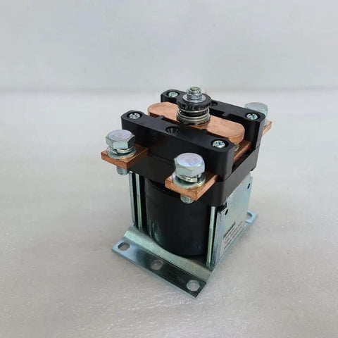 Rock Solid Heavy Duty 300Amp Solenoid Relay Switch For Golf Cart And Electric Forklift Works Like A Charm With Silver Alloy Contacts Rated 24V 36V 48V 72V 80V DC System, detailed view of relay switch.