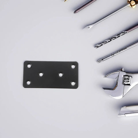 Six Piece Stainless Steel Flat Joining Plates With Screws For Wood Furniture Repair And Reinforcement Straight Metal Mending Brackets