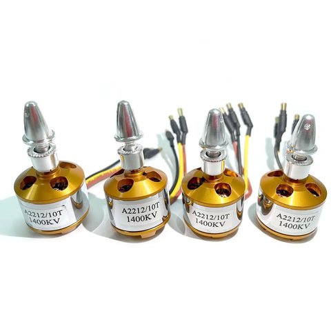 A2212 1400KV Brushless Outrunner Motor With 3 Point 5mm Male Banana Connectors for RC Aircraft Four Pack