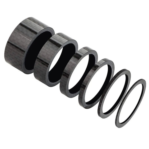 Carbon Fiber Bike Headset Spacers Set For One And One Eighth Inch Stems 12 Pieces Including 1mm 2mm 3mm 5mm 10mm 15mm Spacers
