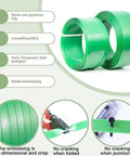Heavy Duty PET Strapping For Packaging And Bundling High Tensile Green Polyester Strapping Rolls 1200m Reel shown with durability features