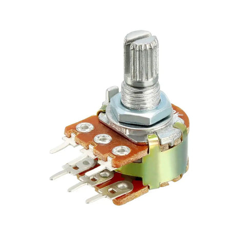 20K Ohm Dual Turn Rotary Potentiometer With Carbon Film Taper, 5 Pieces, Dual Track Variable Resistors, 6.7mm Thread