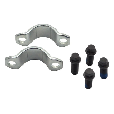 Slick 3 70 28X Universal Joint Bearing Strap Kit Crafted For 1350 And 1410 Series U Joints with silver metal straps and bolts.