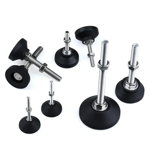 Adjustable Lathe Leg Set With 50mm Dia Threaded Beefy Leveling Feet Swivel Base Articulating Legs M8 M10 M12 For Machinery And Furniture