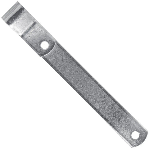 10 Inch Heavy Duty Strap Hinges Galvanized Steel Rust Resistant Fence Gate Hardware part view, showing smooth metal finish and drilled hole.