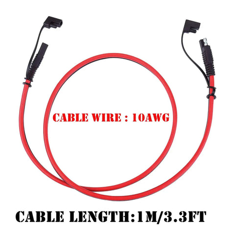 SAE to SAE Extension Cable 10 Gauge Wire Harness for Solar Panel to Battery, Quick Disconnect, 1M Length, 10 AWG
