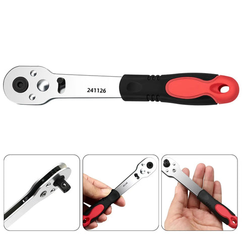 Heavy Duty One Quarter Inch Ratcheting Wrench Set Forged From Durable Carbon Steel for tight spaces and stubborn nuts.