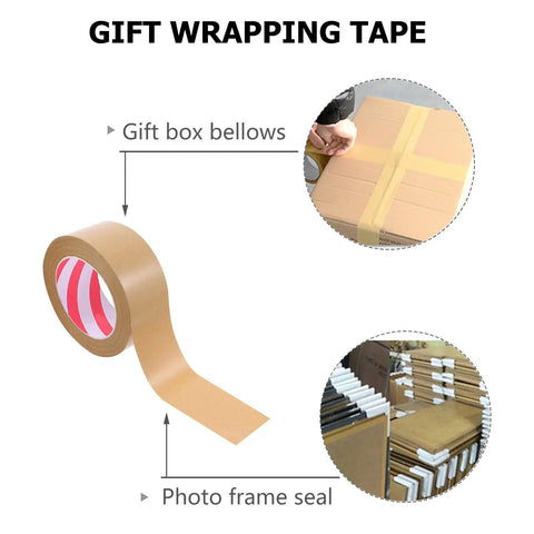 2 Pack Kraft Paper Packing Tape Water Resistant Sealing Tape for gift wrapping and sealing boxes and frames
