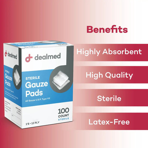 Sterile 2x2 Gauze Pads 100 Count Disposable And Individually Wrapped For Wound Care Go To First Aid Kits And Medical Facilities