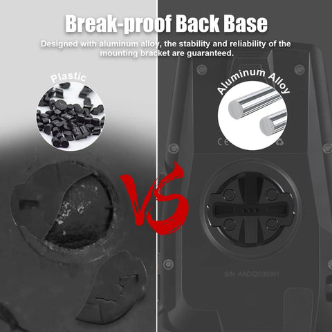 Comparison of break-proof back base material on Navihood L1 GPS Bike Computer With Offline Maps Fast 5 Second Positioning Dynamic Route