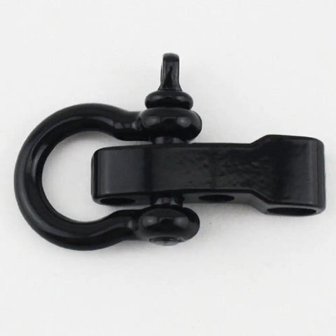 Zinc Alloy Bow Shackles 10 Pack For Paracord Survival Bracelets, Adjustable D Buckles And Buckle Fasteners, Black Finish closeup