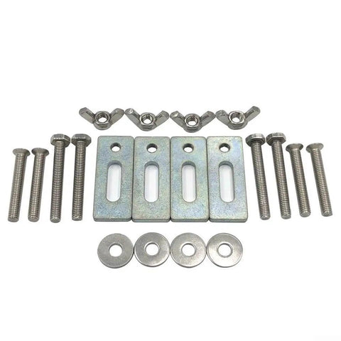 Solid Zinc Aluminum T-Track Hold Down Clamps Set Perfect For CNC Router Woodworking Jobs And 3018 Pro Engraving Machines showing hardware components.