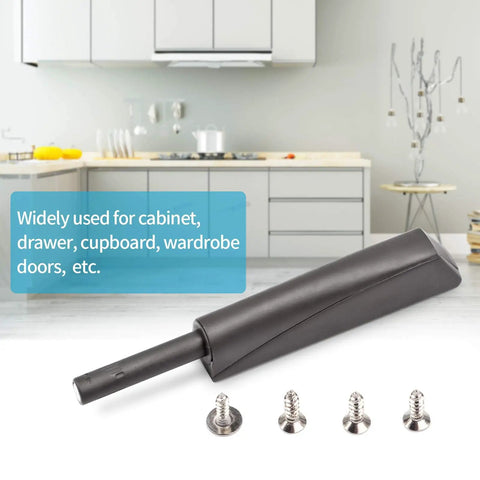 Straight Up Zero Hassle Magnetic Push Open Latches For Cabinets And Drawers Dark Grey Recessed Touch Release Hardware with screws