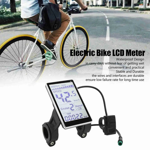 Rugged M5 LCD Display Panel For E Scooter Ebike Speedometer, 5 Pin Connector, street ready weatherproof design in focus