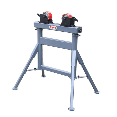 Rock Solid Heavy Duty Adjustable Pipe Roller Stand Built Tough For Welding Fabrication And Fit Up Projects Handling Up To 1100 Lbs Like A Champ with smooth wheels.