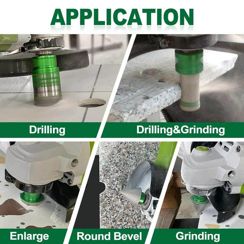 KURSTOL tile hole saw kit with 9 diamond core bits (6–100 mm) and milling/bevel bits for porcelain/ceramic/granite