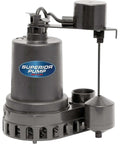 1/3 HP Thermoplastic Submersible Sump Pump With Vertical Float Switch, rugged design, durable thermoplastic housing