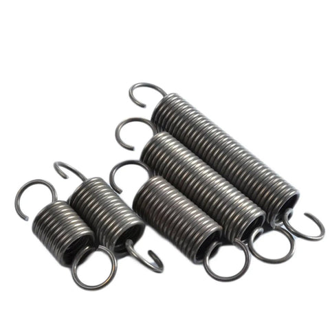 Top Shelf Stainless Steel Extension Springs, 2 Pack Heavy Duty Tension Coils With Dual Hooks, shown in various sizes.